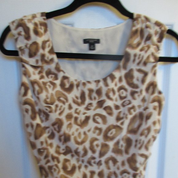 Ann Taylor Leopard-Print Silk Sleeveless Blouse - Picture 1 of 4